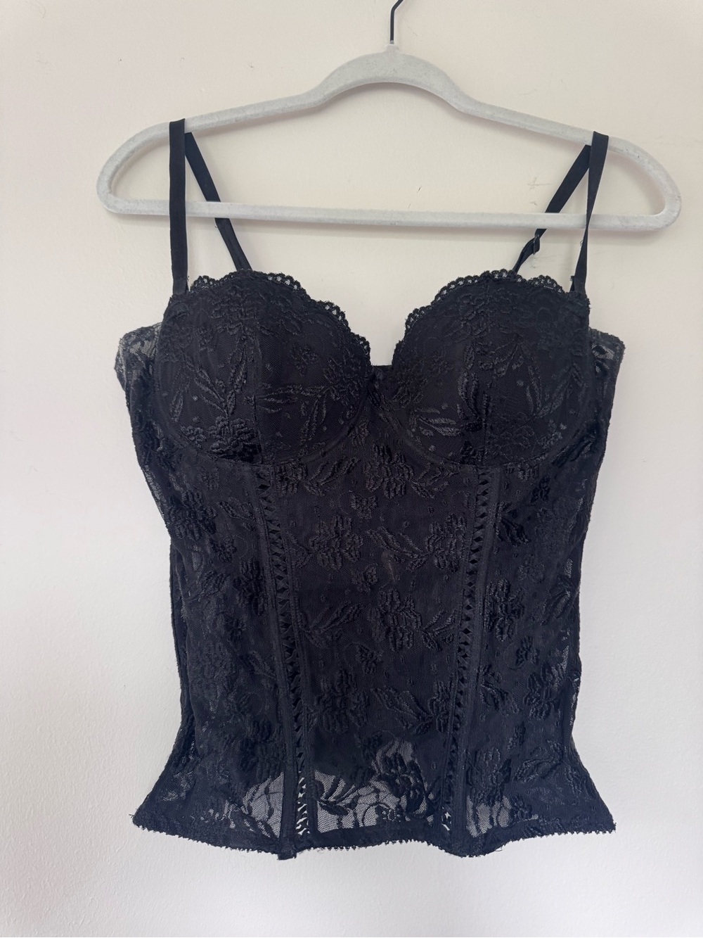 Black Lace Bustier Corset Top - Women Shapewear